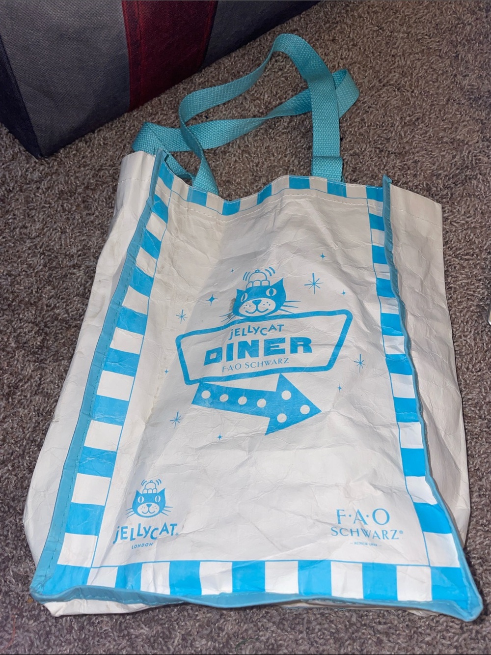 Jellycat Blue and White Diner Reusable Tote